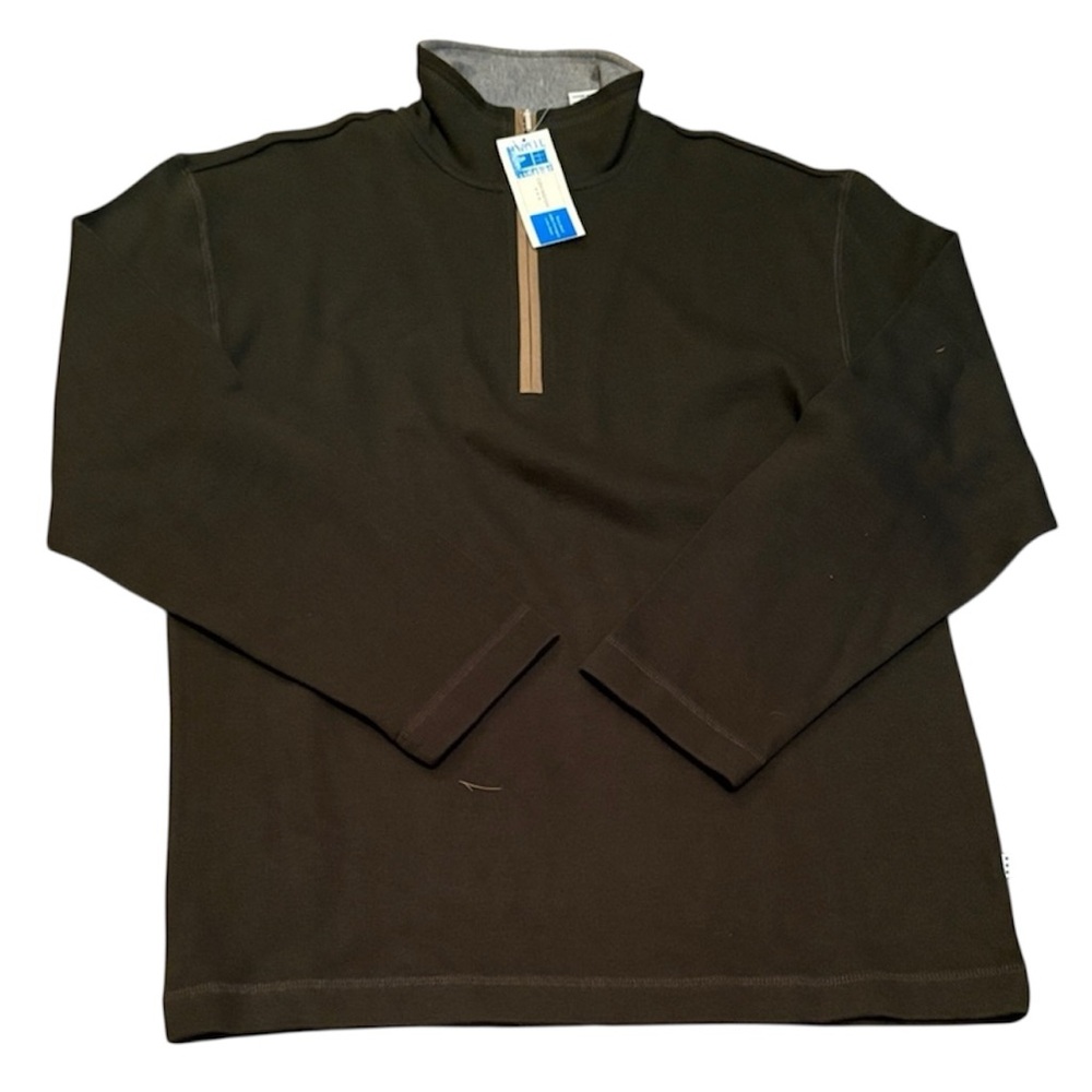 Covington Sweater Pull Over Zippered Olive Shirt Casual  Cotton Knit M Men